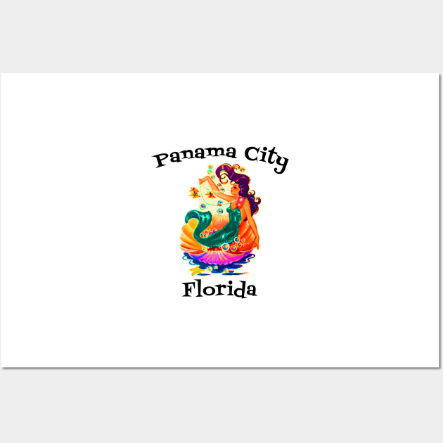 Panama City Florida Mermaid Retro Wall Art by DD2019